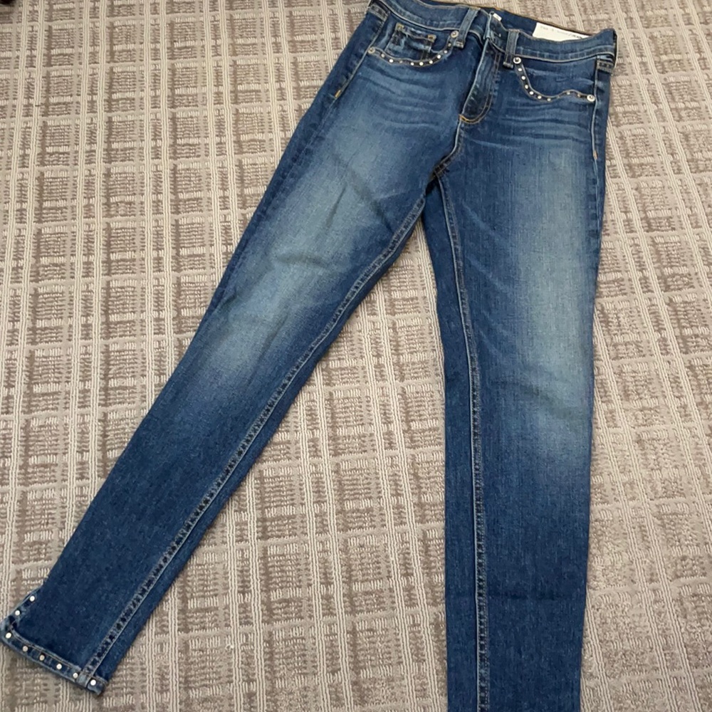 RAG & BONE JEANS WITH STUDDED DETAIL